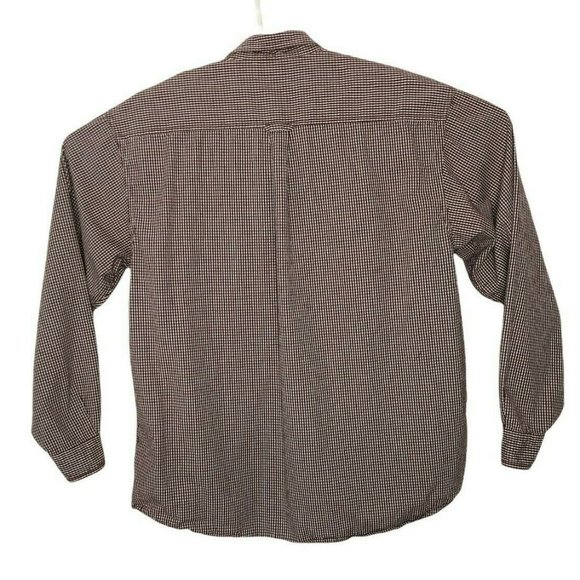 Columbia Button Down Shirt Mens Large Maroon Checked Long Sleeves Plaid Top - Picture 2 of 10